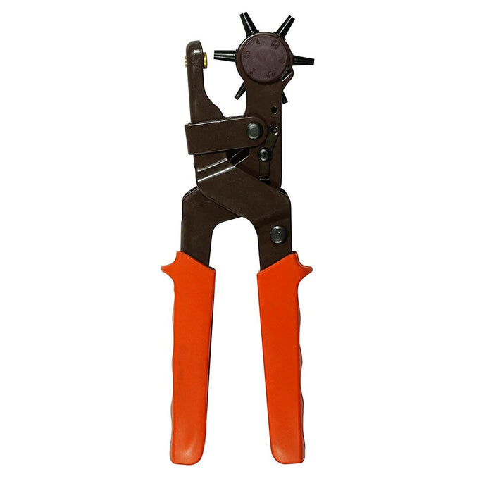Heavy Duty Leather Punch Eyelet Plier Revolving Hole Snap Grommet Repairing Tool