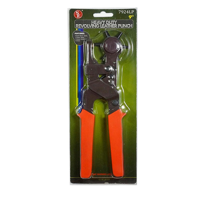 Heavy Duty Leather Punch Eyelet Plier Revolving Hole Snap Grommet Repairing Tool