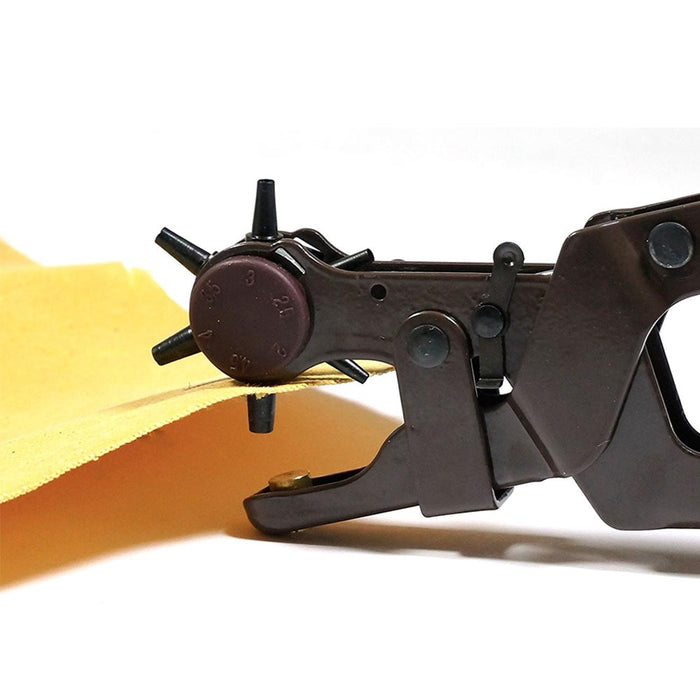 Heavy Duty Leather Punch Eyelet Plier Revolving Hole Snap Grommet Repairing Tool
