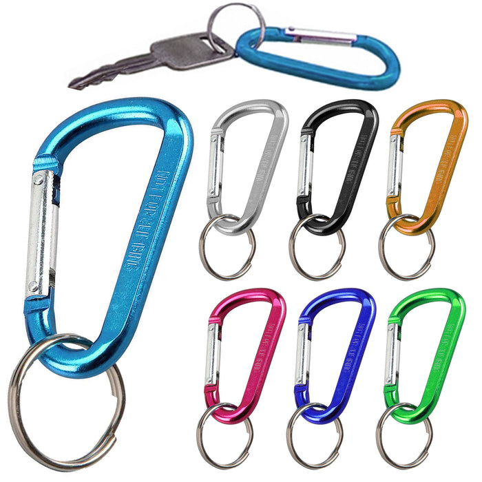 24 Lot Aluminum Snap Hook Carabiner D-Ring Key Chain Clip Keychain Hiking 2-3/8"
