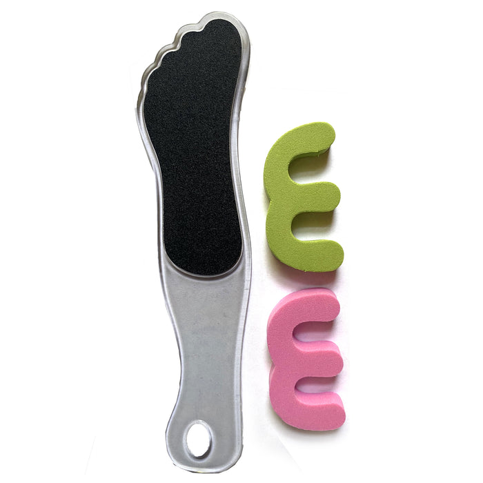 3 Pc Pedicure Set Nail Foot File Scraper Toe Separators Toenail Grooming Tools