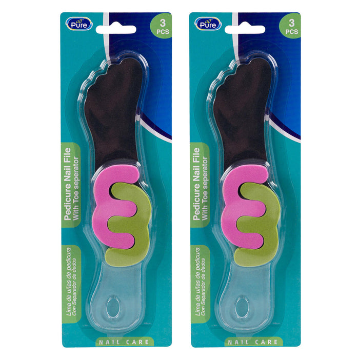 6 Pc Professional Pedicure Set Nail Foot File Foam Toe Separators Toenail Salon