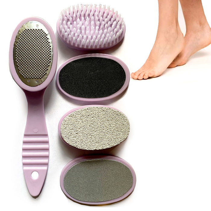 5 in 1 Pedicure Foot File Pumice Brush Scraper Grooming Remove Calluses Buffer