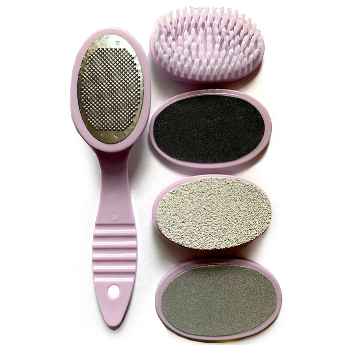 5 in 1 Pedicure Foot File Pumice Brush Scraper Grooming Remove Calluses Buffer