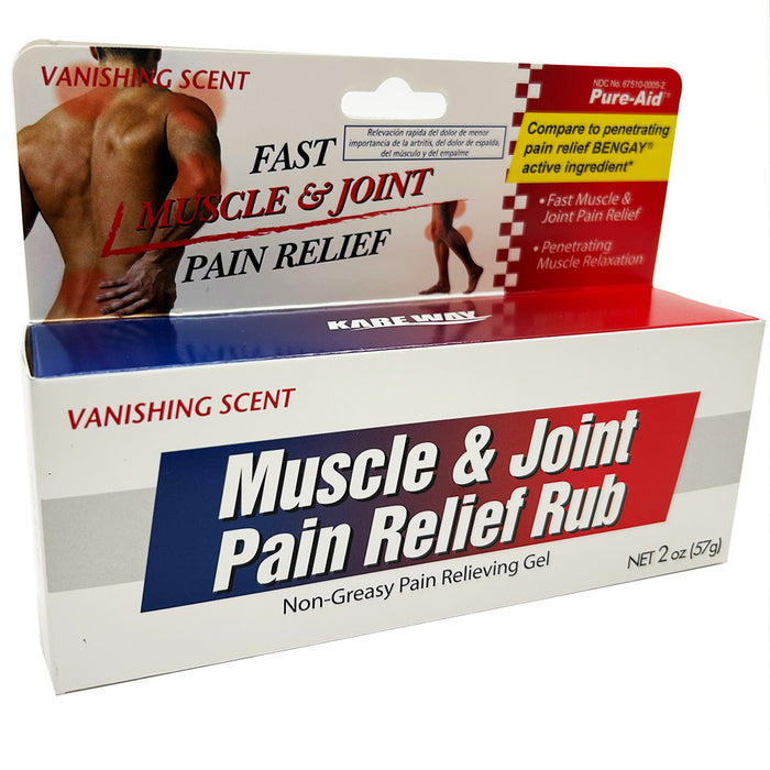 4 Muscle Joint Pain Relieving Gel Rub Topical 2.5% Menthol Fast Penetrating 2oz