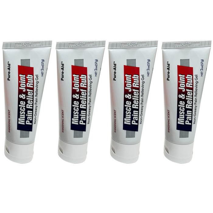 4 Muscle Joint Pain Relieving Gel Rub Topical 2.5% Menthol Fast Penetrating 2oz