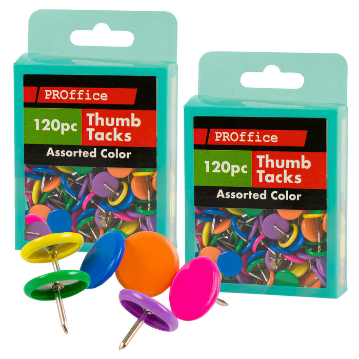 240 Pc Colorful Flat Push Pin Thumb Tacks 3/8" Board Bulletin Cork Wall Office