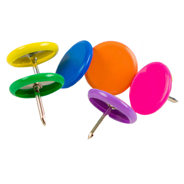 720ct Multicolor Thumb Tacks 3/8" Round Flat Push Pin Cork Board Office Bulletin