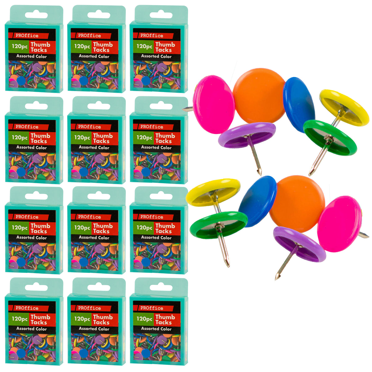 Qualsen Strong Push Pin Magnets 60 Pack | Refrigerator Magnets, Whiteboard Magnets, 5 Colors
