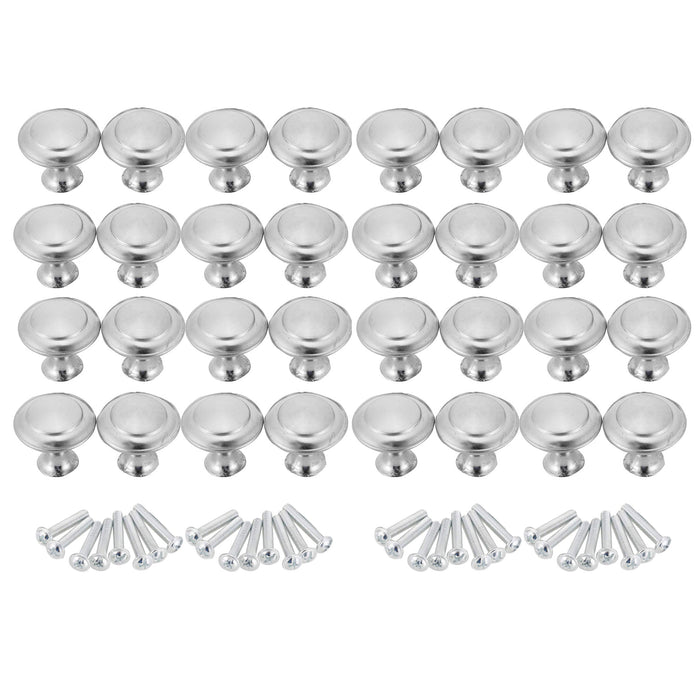 32 Pack 1-1/4 Inch Kitchen Cabinet Knobs Dresser Drawer Handle Nickel W/ Screws