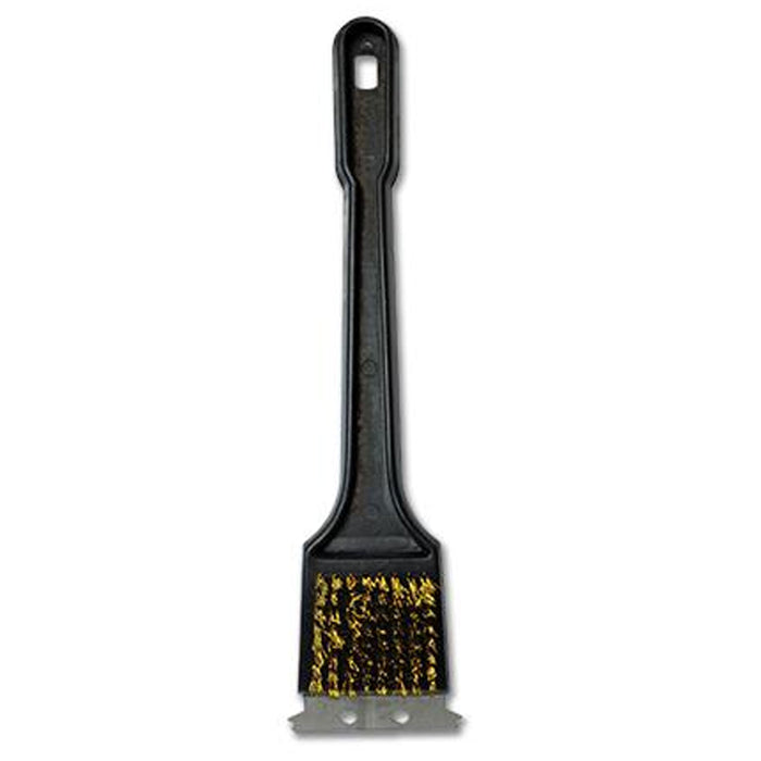 1 BBQ Grill Brush Scraper Barbeque Brass Steel Bristles Heavy Duty Long Handle