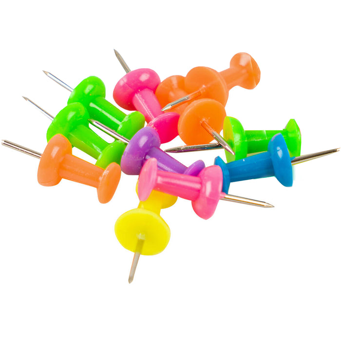 100 Pc Push Pin Thumb Tack Multi Color 7/8" Cork Board Bulletin Office Pushpin