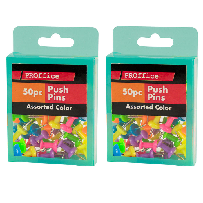 100 Pc Push Pin Thumb Tack Multi Color 7/8" Cork Board Bulletin Office Pushpin