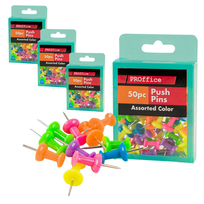 200 Pc Assorted Colors Push Pin Thumb Tack 7/8" Cork Board Bulletin Office Notes