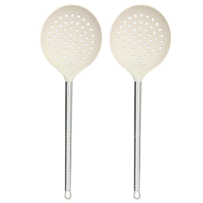 2 Skimmer Slotted Spoon Stainless Steel Strainer Cooking Draining Frying Kitchen