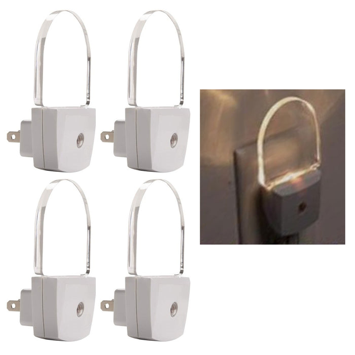 4 Pc Plug In LED Night Light Automatic Dusk Dawn Sensor Energy Saver Nightlight