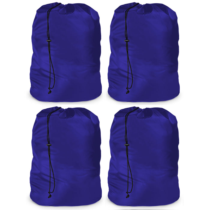4 Pc Jumbo Laundry Bag Drawstring Heavy Duty Large Clothes Hamper Washing 24x35