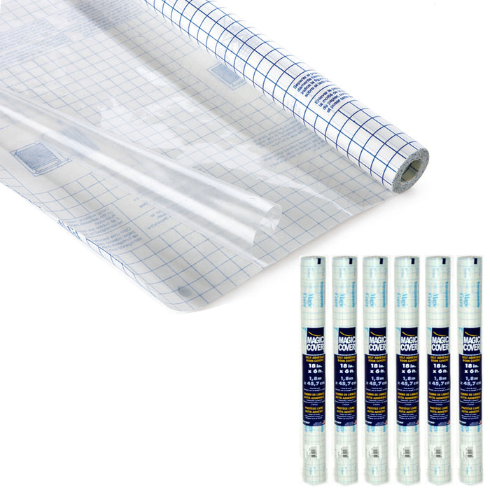 6 Rolls Clear Contact Paper Adhesive Self Stick Liner Film Cover Protect 18"x6ft