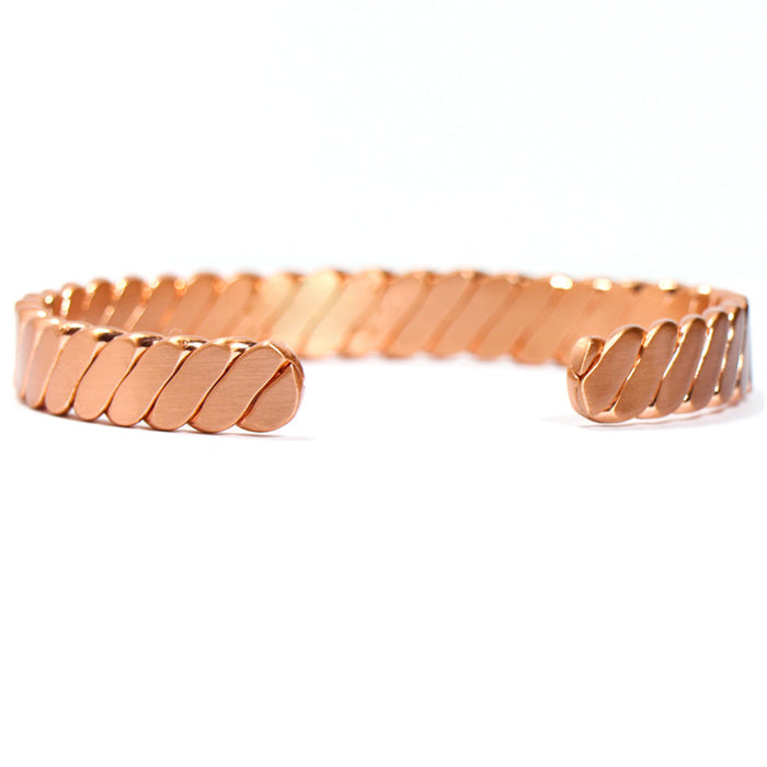 1 Pc Pure Copper Bracelet Twisted Flat Solid Cuff Bangle Arthritis Pain Relief