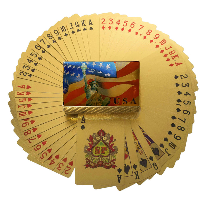 1 Deck Gold or Silver Playing Cards Certified 24k Foil Plated USA Patriotic Game