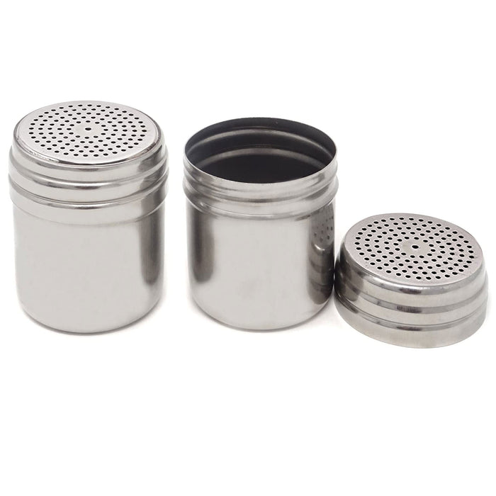 4 Large Salt Pepper Shakers Stainless Steel Spice Seasoning Container Metal 10oz