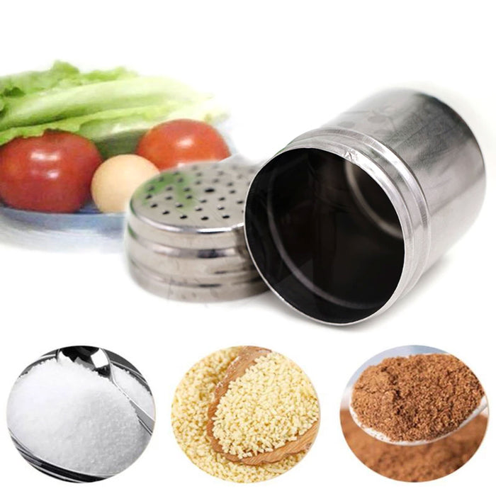 4 Large Salt Pepper Shakers Stainless Steel Spice Seasoning Container Metal 10oz