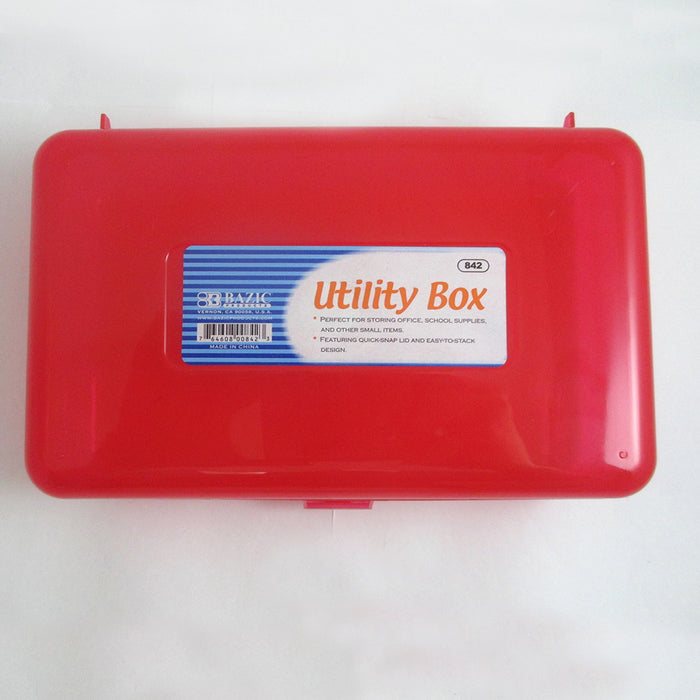 2Pk Pencil Box Lid Plastic Storage Case School Supplies Craft Makeup Accessories