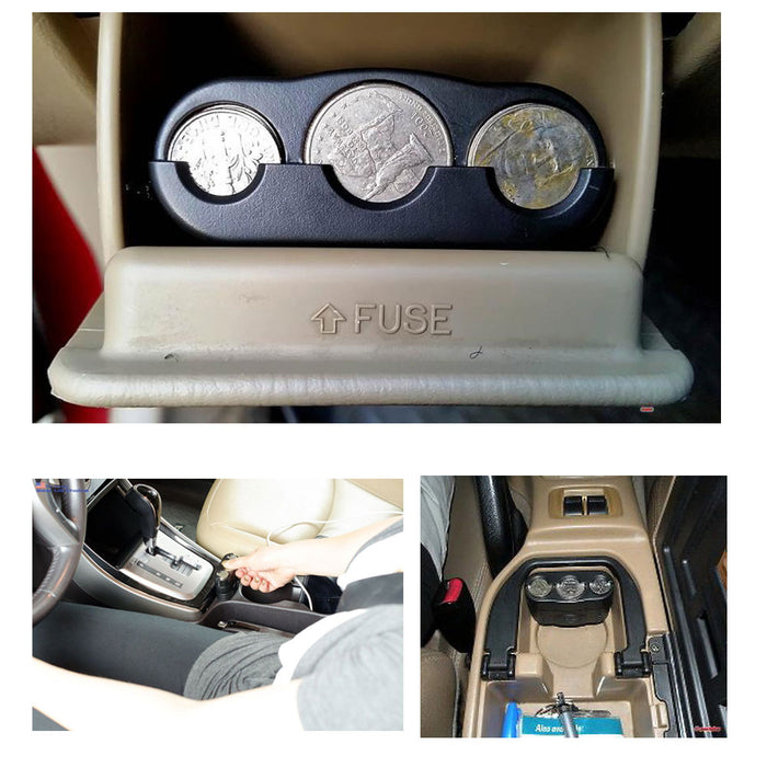 Auto Coin Holder Change Car RV Truck Dash Quarter Dime Nickel Dispenser Storage