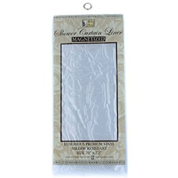 Shower Curtain Liner Vinyl Magnetic Hotel Quality Bath White 70x72