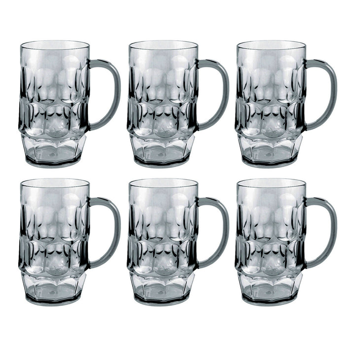 6 Pack Plastic Beer Mugs Drinking Party Cups 26oz Handle Glasses Bar Picnic Gift