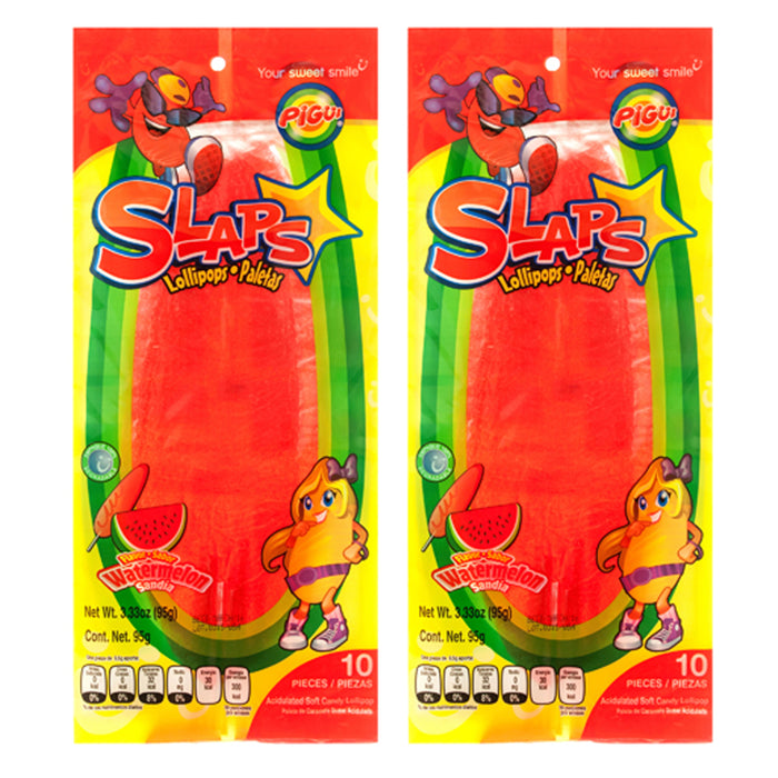 20 Pc Pigui Slaps Watermelon Flavor Paletas Sandia Lollipops Mexican Pop Candy