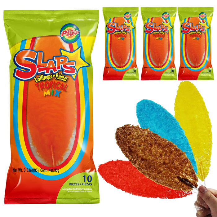 40 Pc Slaps Mexican Lollipops Tropical Mix Flavor Paletas Fruit Pops Candy Treat