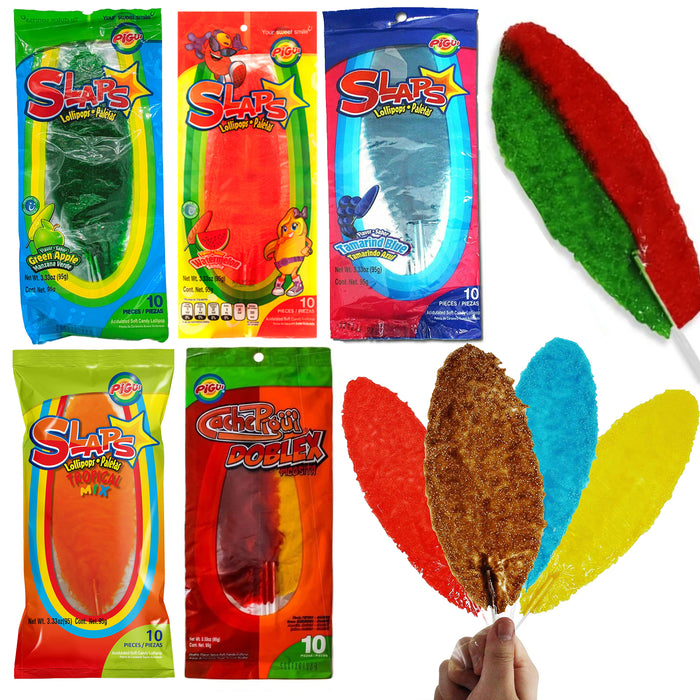 50 Pc Mexican Lollipops Slaps Assorted Flavor Sweet Picosita Spicy Paletas Candy