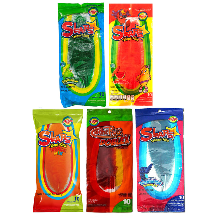 50 Pc Mexican Lollipops Slaps Assorted Flavor Sweet Picosita Spicy Paletas Candy