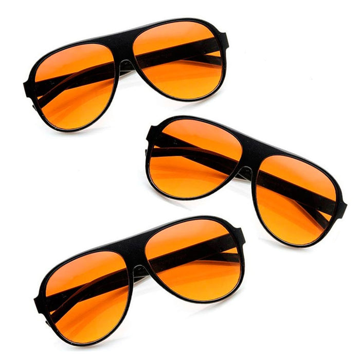 3 Pairs Pilot Light Blocker Sunglasses Amber Lens Driving Glasses Eyewear Shades