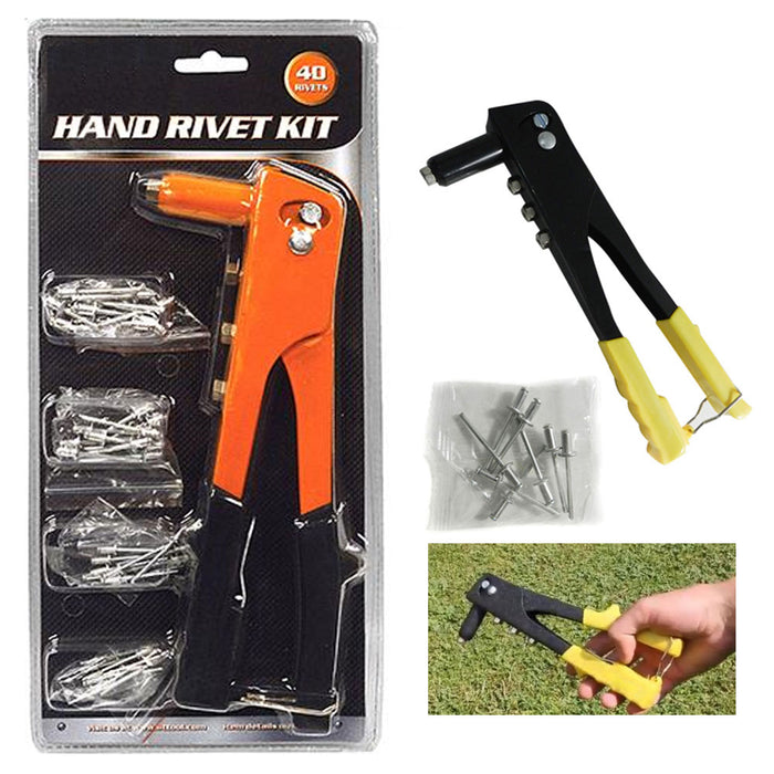 Pop Riveter Gun Kit 36 Pc Blind Rivet Hand Tool Set Gutter Repair Heavy Duty