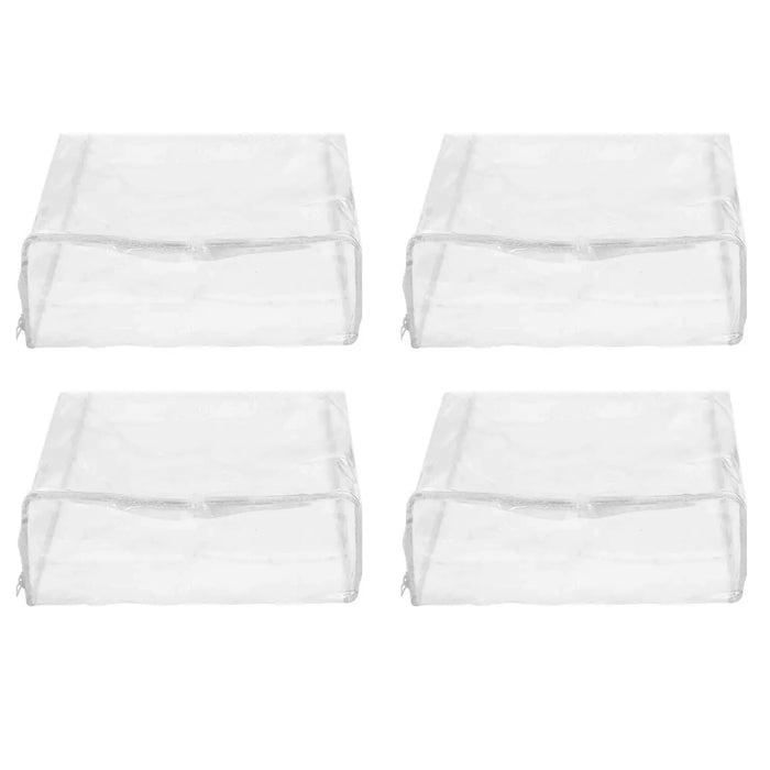 4 Pc Blanket Storage Bags Clear Zippered Vinyl Clothes Home Organization 15X18X6