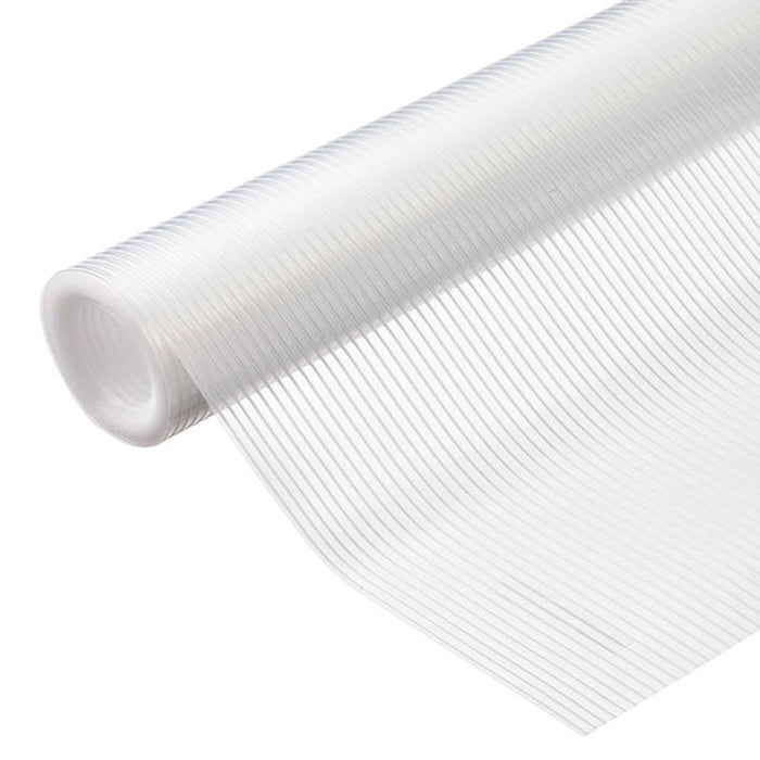 2 Roll Non Adhesive Drawer Liner No Slip Grip Ribbed 12x30 Shelf Mat Pad Clear
