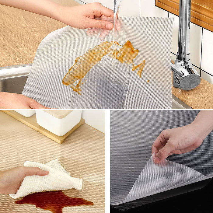 4 Rolls Kitchen Shelf Liner Non Slip Grip Mat Pad Drawer Cabinet Cover 30" Clear