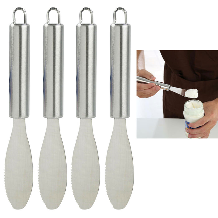 4 pack Sandwich Spreader Butter Knife Cheese Knives Stainless Steel Wide Blade
