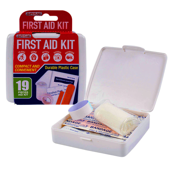 19 Pc First Aid Kit To Go Emergency Home Car Outdoor Medical Set Compact Case
