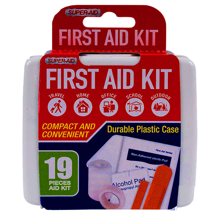 19 Pc First Aid Kit To Go Emergency Home Car Outdoor Medical Set Compact Case
