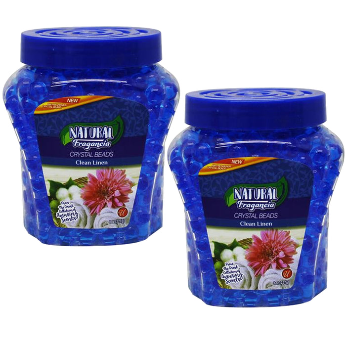 2pk Odor Eliminator Gel Beads Air Freshener Fresh Linen Scent Clean Aroma 8oz ea