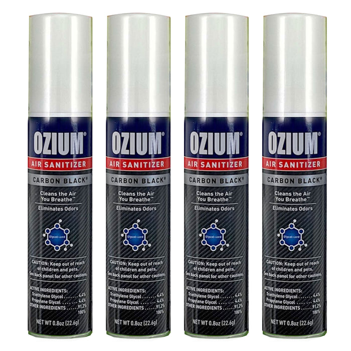 4 Pc Ozium Air Sanitizer Odor Eliminator Purifier Freshener Carbon Black 0.08oz