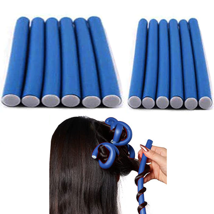 72 Salon Soft Foam Cushion Hair Rollers Flexi Rods Bendy Curling Styling 3 Sizes