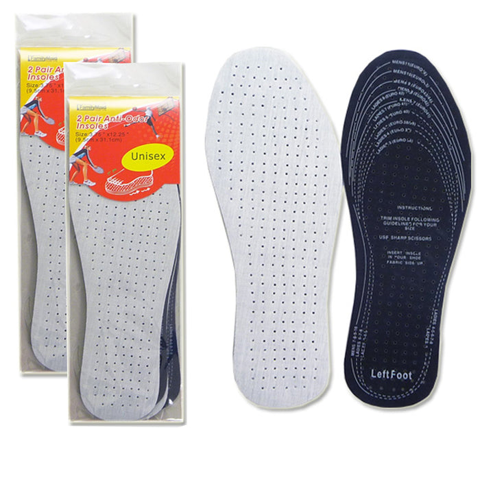 4 Pair Unisex  Shoe Insoles Insert Cushion Pads Comfort Trim Size Fit