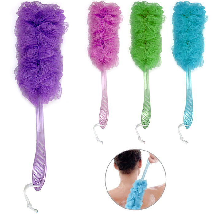 1 Pc Premium Bath Sponge Handle Shower Body Back Dry Skin Brush Spa Scrubber