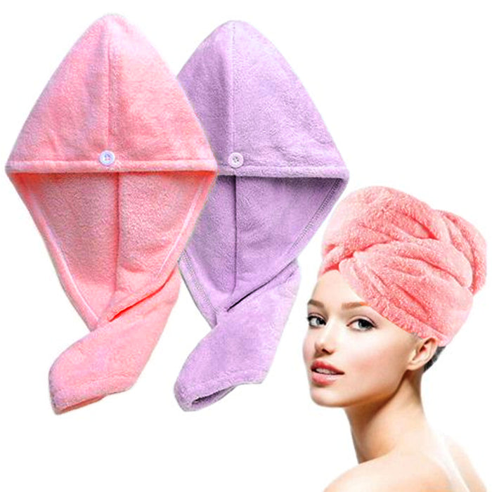 4 Pc Quick Hair Drying Towel Microfiber Wrap Super Absorbent Shower Turban Twist