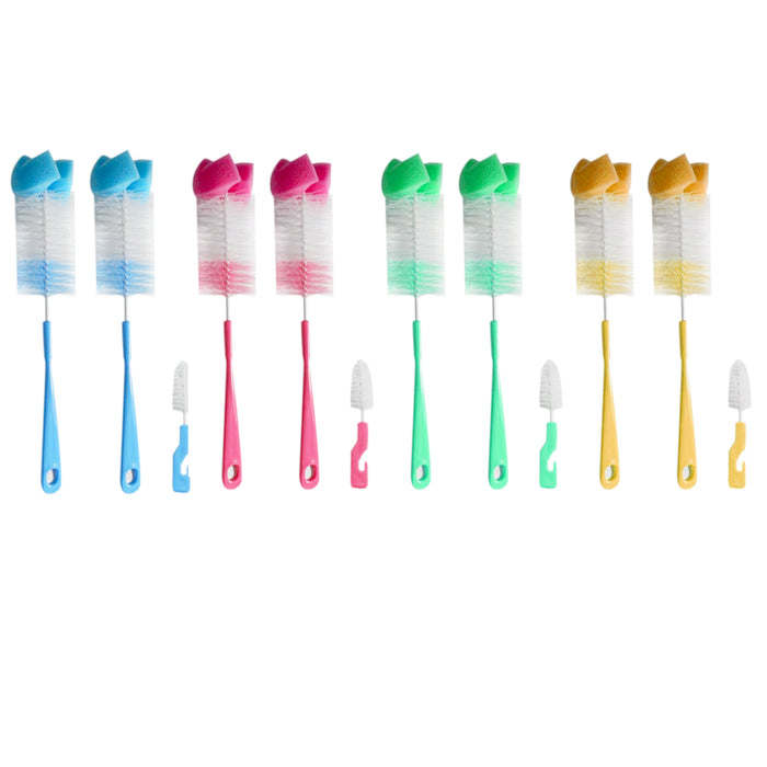 6 Pc Bottle Brush Cleaning Set Nipple Sponge Cleaner Baby Cup Pacifier Scrubber