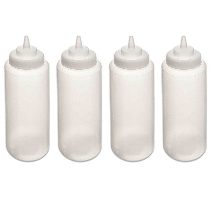 4 Pc Squeeze Bottles Ketchup Mustard BBQ Containers Dispenser Kitchen Condiments